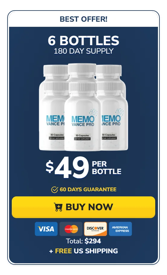 Memovance PRO™ 6 bottles pricing